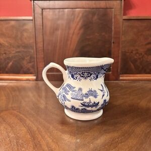 Churchill Blue Willow Creamer Pitcher England Blue White Transferware